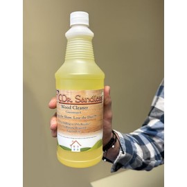 Mr. Sandless Brand Wood Floor Cleaner, Concentrated Formula, Safe Cleaning for all Type Floors Wood, Engineered, Laminates, LVP/LVT and Tile, Makes 16 Gallons, 32 oz, 1 qt