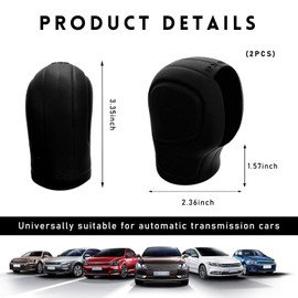 Wevdn 2 PCS Car Gear Shift Knob Cover, Silicone Comfortable Anti-Slip Car Knob Gear Stick Protector, Car Decorations Effectively Protects Stick Shift Knob, Car Interior Accessories (Black, Style 1)