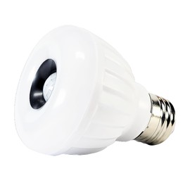 Carrismann E26 Bulb Base Dusk to Dawn Motion Sensor Automatic LED Lamp Night Light Cool White Unit Count 1pcs 5W Light Color 6500K Garage Basement Warehouse