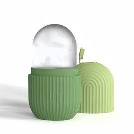 Silicone Ice Face Roller, 1 Count Reusable Ice Compress Tool, Facial Care Tool, Manual Massage Supplies, Bathroom Accessories, Beauty Ice Grid for All Seasons - Color: Green