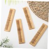Vaguelly 10pcs Portable Bamboo Hair Comb Detangling Brush Openwork Comb