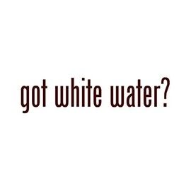 Got White Water ? Sticker - Decal - Die Cut - River Rafting - Brown 12.50" x 3.01"