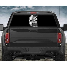 16" Spartan Helmet #5 American Flag Distressed Car Sticker Truck Window Vinyl Decal Color: Matte Black
