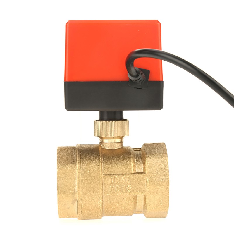 1pcs DC 12V G1-1/2" DN40 2 Way Brass Motorized Actuator