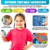 Portable Microscope for Kids Zoom 60x-180x,Handheld Mini Microscope Toy,STEM&Science Toys,LED