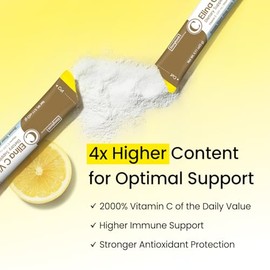 DONGKOOK Vita Pop Korean Vitamin C Powder 2,000mg Zero Sugar Vitamin D & Biotin Stick, Lemonade Drink, Vitamin C Supplements, Immune Support & Antioxi