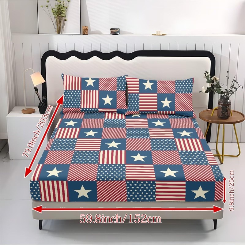 Wanyint Queen Sheet Set Breathable Soft Bedding Sheet Set 3