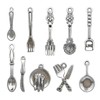 Kinteshun Kitchen Tableware Charms Baking Cooking Knife Fork Spoon Plate