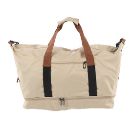 Travel Duffel Bag Dry Wet Separated Sports Gym Bag Shoulder Weekender Overnight Bag Large Capacity for Men Women Khaki