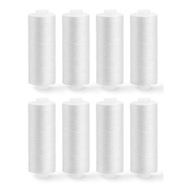 ZMAAGG White Thread for Sewing, Polyester Sewing Thread, 8 Rolls 200 Yards Per Roll All Purpose Sewing String for Sewing Machine, Hand Stitching, Embroidery