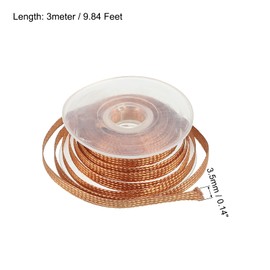 sourcing map Solder Wick Braid No-Clean Desoldering Wick Braid 0.14 Inch Width 9.84 Feet Length for Remove The Solder Electrical Components 1 Pack