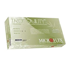 Microflex TQ-601-XS White Tranquility Gloves, Nitrile, 9.6" Large, X-Small (Pack of 1000)