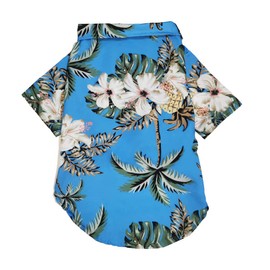 LHYZ PARK Hawaiian Beach Print Pet Dog Cat T-Shirts Cute for Small to Medium Dog Cats Cool Summer Vest Camp Shirt Clothes (XS, RED)