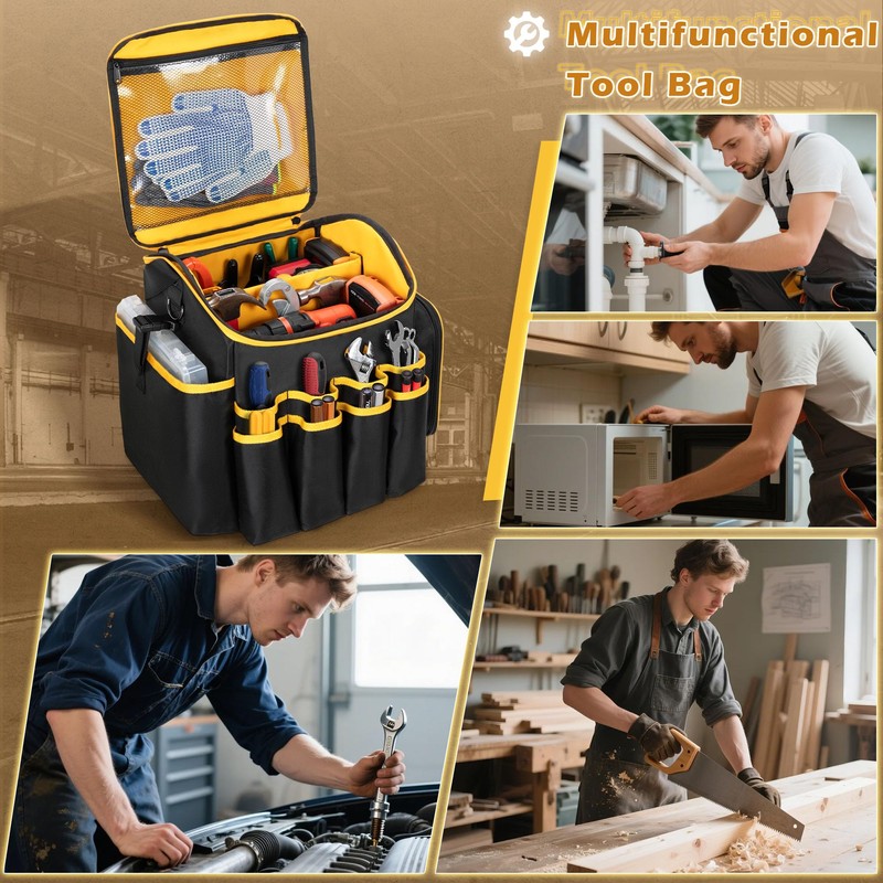 Marscamd Tool Bag with a Detachable Divider, Tool Tote with