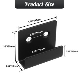 LOUZAGO 10 Pcs Wall Hanger, Stainless Steel Wall Mount Brackets Hook Wall Tile Bracket , Heavy Duty Wall Hanger Brackets Wall Tile Hanger for Picture Frame, Mirrors, Tile Display (Black, Small)