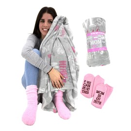 Tstars Gifts for Mom Blanket and Fuzzy Socks Set Soft Fleece Throw Blanket Mothers Day Mom Bundle from Daughter