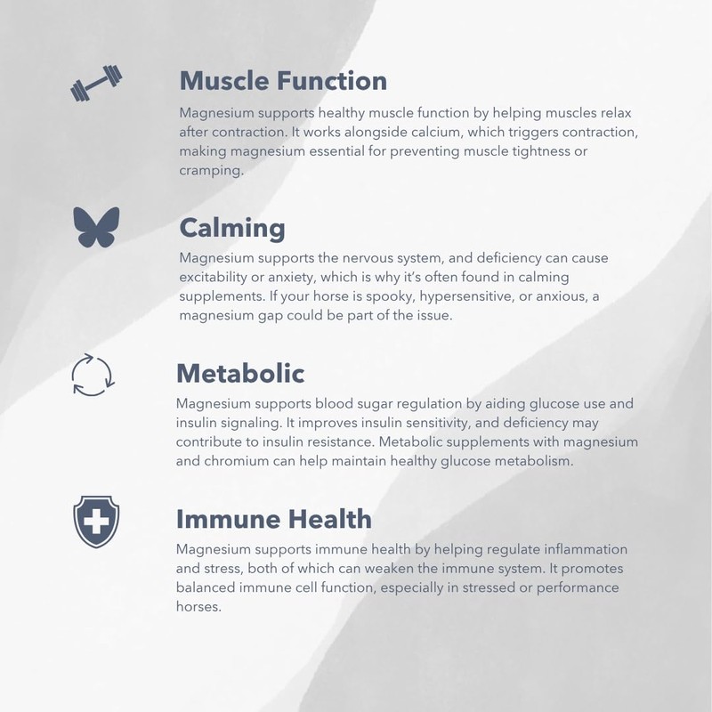 Magnesium 5000 (20lb) Calming/Metabolism/Muscle Function Support for Horses