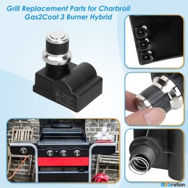 BBQration Grill Igniter for Charbroil Gas2Coal 3 Burner 463370519 463370516 463340516 466370516, 3 Outlets AA Push Button Grill Igniter Parts for Charbroil Grill Igniter Replacement Parts