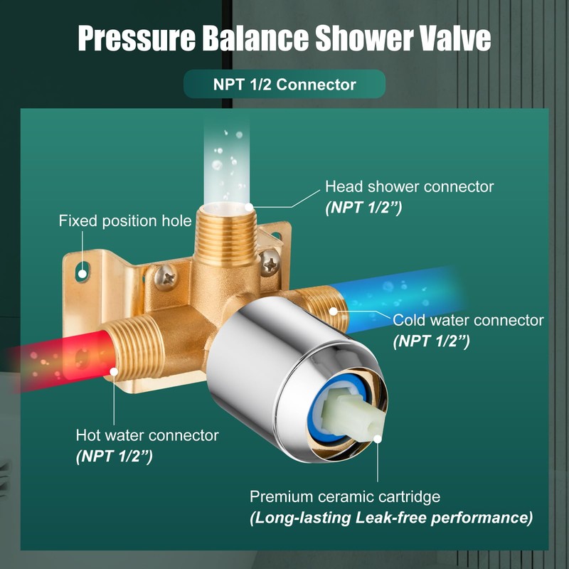 Heyalan 8 Inch Shower Head and Handle Set Square Shower
