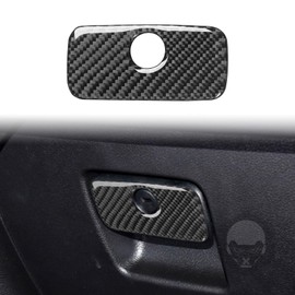 Real Carbon Fiber Car Co-Pilot Glove Box Handle Panel Cover Sticker Compatible with Jeep Wrangler JL JLU Gladiator JT 2018 2019 2020 2021 2022 2023 2024 Auto Interior Accessories