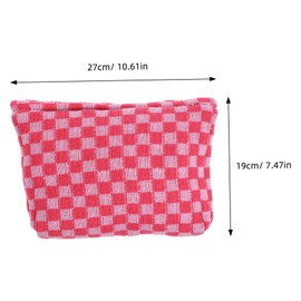 Healvian 2Pcs Checkered Makeup Bag Set Capacity Reusable Cosmetic Bags for Women Travel Toiletry Organizer for Daily Use Easy Storage and Organization