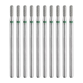 HARFINGTON 10pcs 100-120 Grits Diamond Grinding Bit 2mm Cylindrical Ball Head 2.35mm Shank 6.8mm Length Stone Sanding Drill Bits Rotary Tool for Ceramic Glass Nails Grinding Polishing