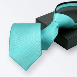 Alizeal Boys Pre-Tied 2.4" Zip Slim Tie - aqua