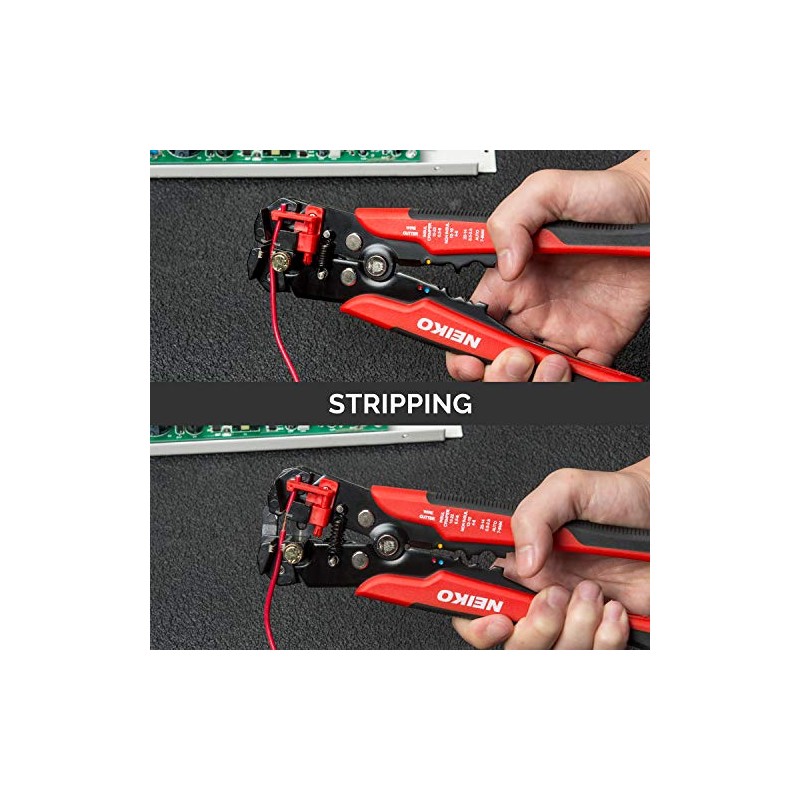 Neiko - Pinza Pelacables con ponchadora autorregulable