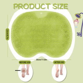 Shower Foot Scrubber, Wall Mounted Bath Massage Pad, Back Scrubber Back with Non Slip Suction Cups to Improve Circulation, Soothe Achy Feet (Green)