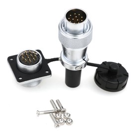 ZBLZGP WS20 Waterproof IP67 Aviation WEIPU Plug Socket M20 Square Panel Mount Electrical Power Metal Thread Plug for Industrial Signal LED AC DC Equipment (12Pin 5A)