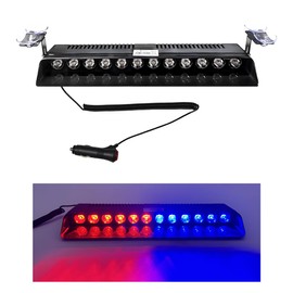 SHMZK Car Emergency Strobe Light, 12V Windshield Dashboard Warning Flash Light with 12-LED, Universal Auto Dash Safe Caution Hazard Light for Car Truck SUV, Car Accessories (Red & Blue)