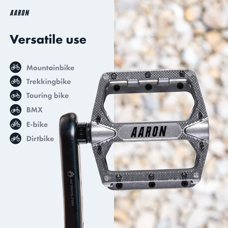 AARON - Rock Aluminium Mountain Bike Pedals with Industrial Ball