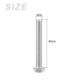 METALLIXITY Hex Head Screws Bolts, Nuts, Flat & Lock Washers Kits (M10-1.5x80mm) 4 Set, Stainless Steel Fully Threaded Machine Screws Bolt Set - for Home Appliance Equipment