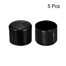 QUARKZMAN Pack of 5 Rubber End Caps 53 mm ID Rubber Caps Rubber Plugs Round Sliding Caps Chair Leg Caps Foot Caps Protective Caps End Tips Cover Plugs Plastic for Pipe Furniture Black