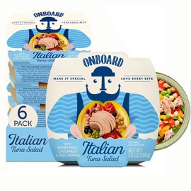 Onboard Ready to Eat Italian Tuna Salad - Organic Tuna Snacks with Beans, Chickpeas, Peas & Peppers - High-Protein Mediterranean Salad (5.64 oz)