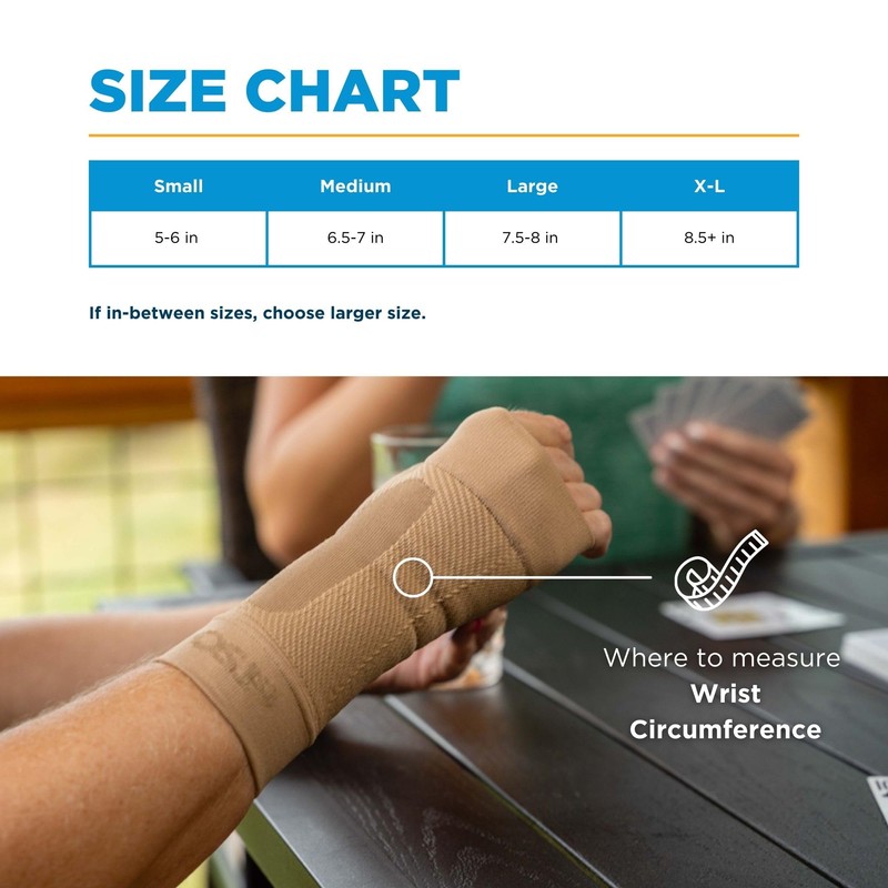 OrthoSleeve WS6 Compression Wrist Sleeve/Carpal Tunnel Wrist Brace, Supports Pain