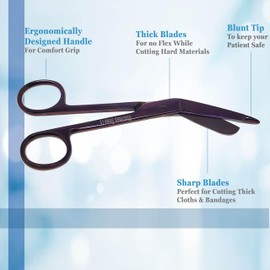 Nurse Practitioner Doctor Medical Lister Bandage EMT Scissors 5.5" (14cm) Shears, Stainless Steel, Premium Quality For CNS, CNM, NP, CRNA, RN, LPN (Purple)