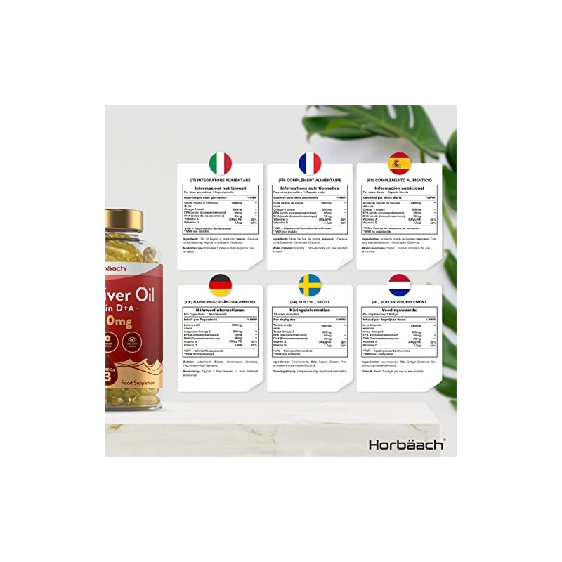Cod Liver Oil Supplement 1000mg | 360 Softgels | with