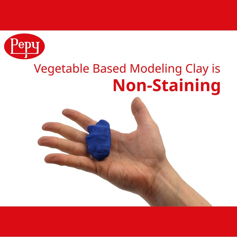 Pepy Plastilina Reusable and Non-Drying Modeling Clay; Box of 12-Color