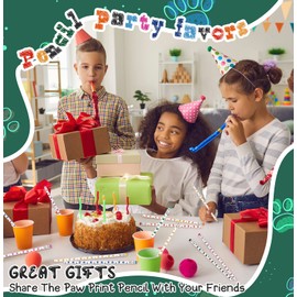 Weecent Weecent 48 Pcs Paw Print Pencil 8 Color Pencils Party Favors for Kids Wooden Writing Novelty with Erasers Dog Party Favors Fun School Supplies and Reward Prizes