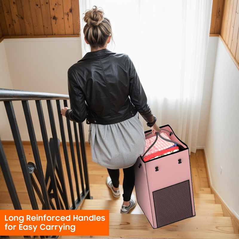 150L Laundry Hamper with Wheels, Rolling Laundry Basket with Metal
