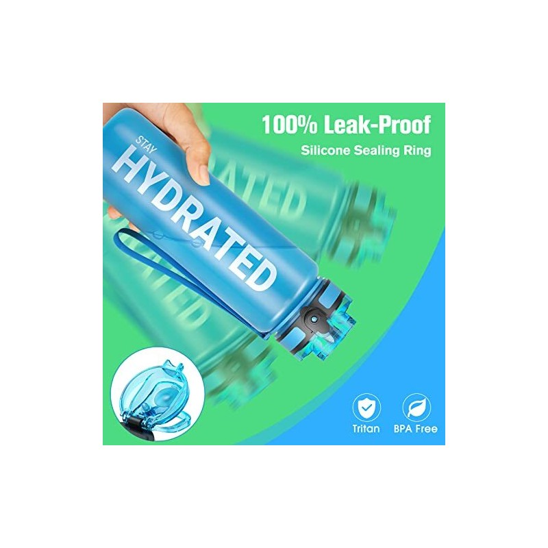 Saharasailor Sahara Sailor 33.8oz Blue Water Bottle Leakproof BPA Free