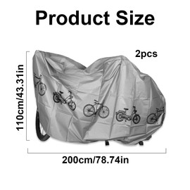 Pack of 2 Bicycle Garage Bicycle Cover Waterproof Anti-Dust UV Cover Bicycle Rain Cover Bicycle Tarpaulin Bicycle Cover Bicycle Tarpaulin Waterproof Bicycle Garage Outdoor Bike Cover