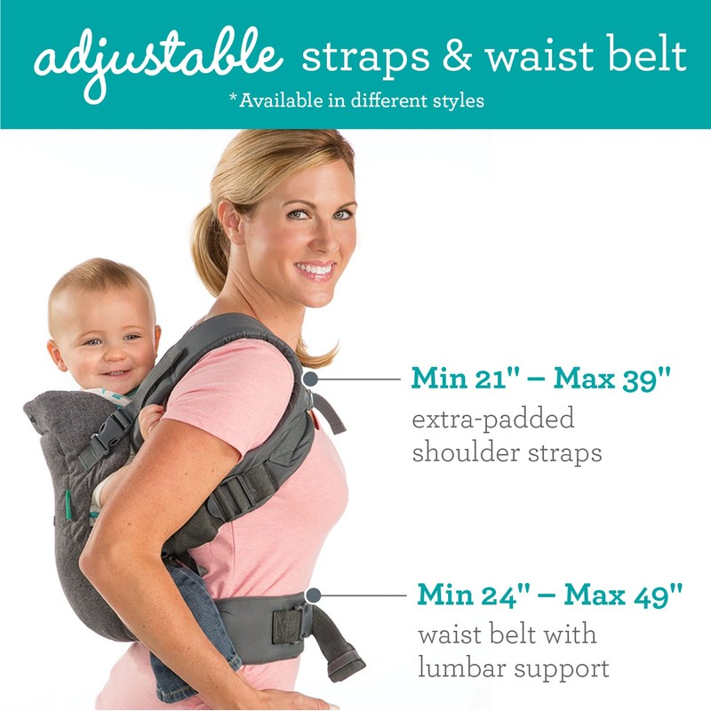 Infantino Flip 4-in-1 Convertible Baby Carrier, Adjustable, Ergonomic Babywearing, Registry