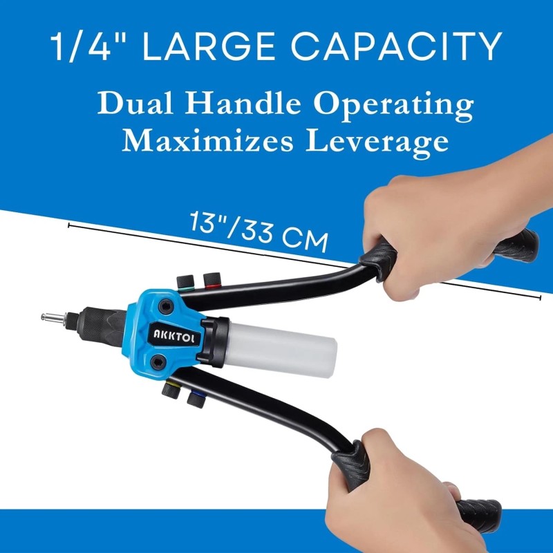 Akktol Rivet Gun Kit 1/4" Pop Rivet Gun Kit with
