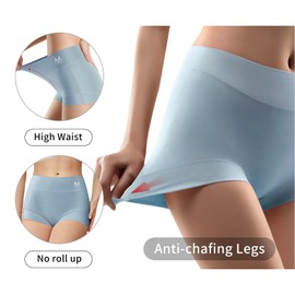 MEIYATING Boy Shorts Underwear for Women High Waisted Cotton Panties Stretch Briefs 4 Pack