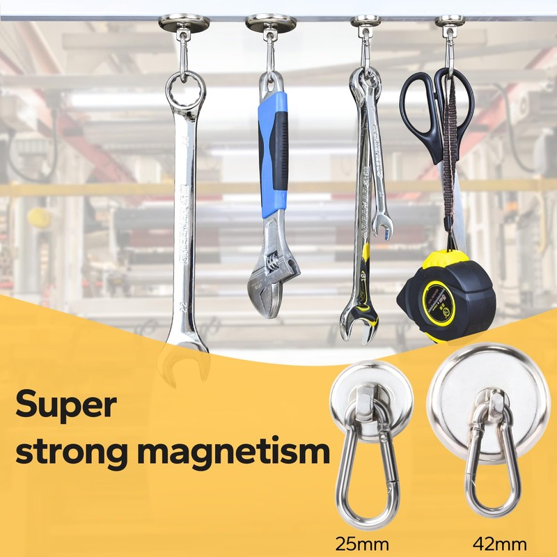 MIN CI Strong Magnetic Hooks 88lbs（40kg）, Strong Magnets Hooks Heavy