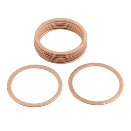 sourcing map Copper Sealing Rings Assortment Car Copper Rings Pack of 10 Copper Sealing Rings Washers 32 mm Inner Diameter for Screws Connectors