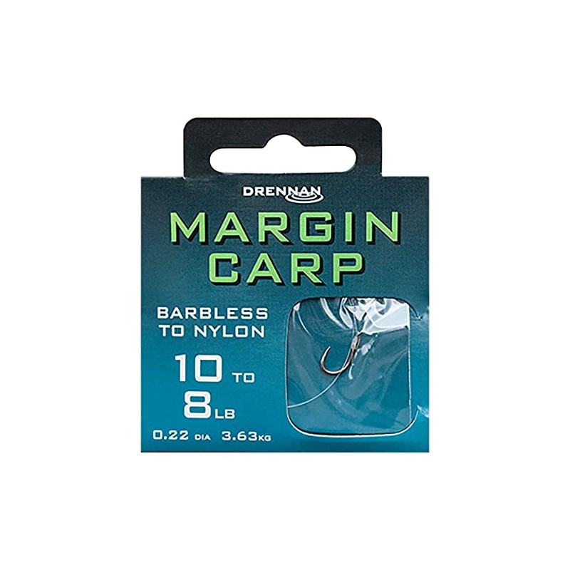 Drennan Margin Carp Hooks To Nylon Barbless 14 To 6lb