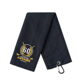 CybGene 60th Birthday Gifts for Men, Funny Golf Towels, 60 Years Old Gift for Golf Lovers, Husband, Dad, Grandpa, Boss, Coworkers